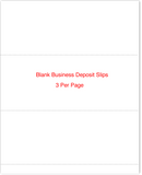 Business Size Blank Deposit Slips