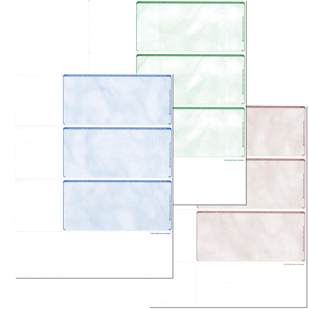 3Per Page Personal Blank Check Stock PrintChecks Pro