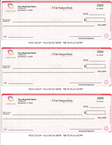 Pre-Printed Business Checks - 3 per Page - High Security