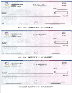 Pre-Printed Business Checks - 3 per Page - High Security