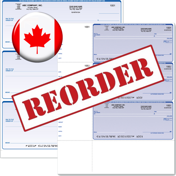 Reorder Pre-Printed Canadian Cheques