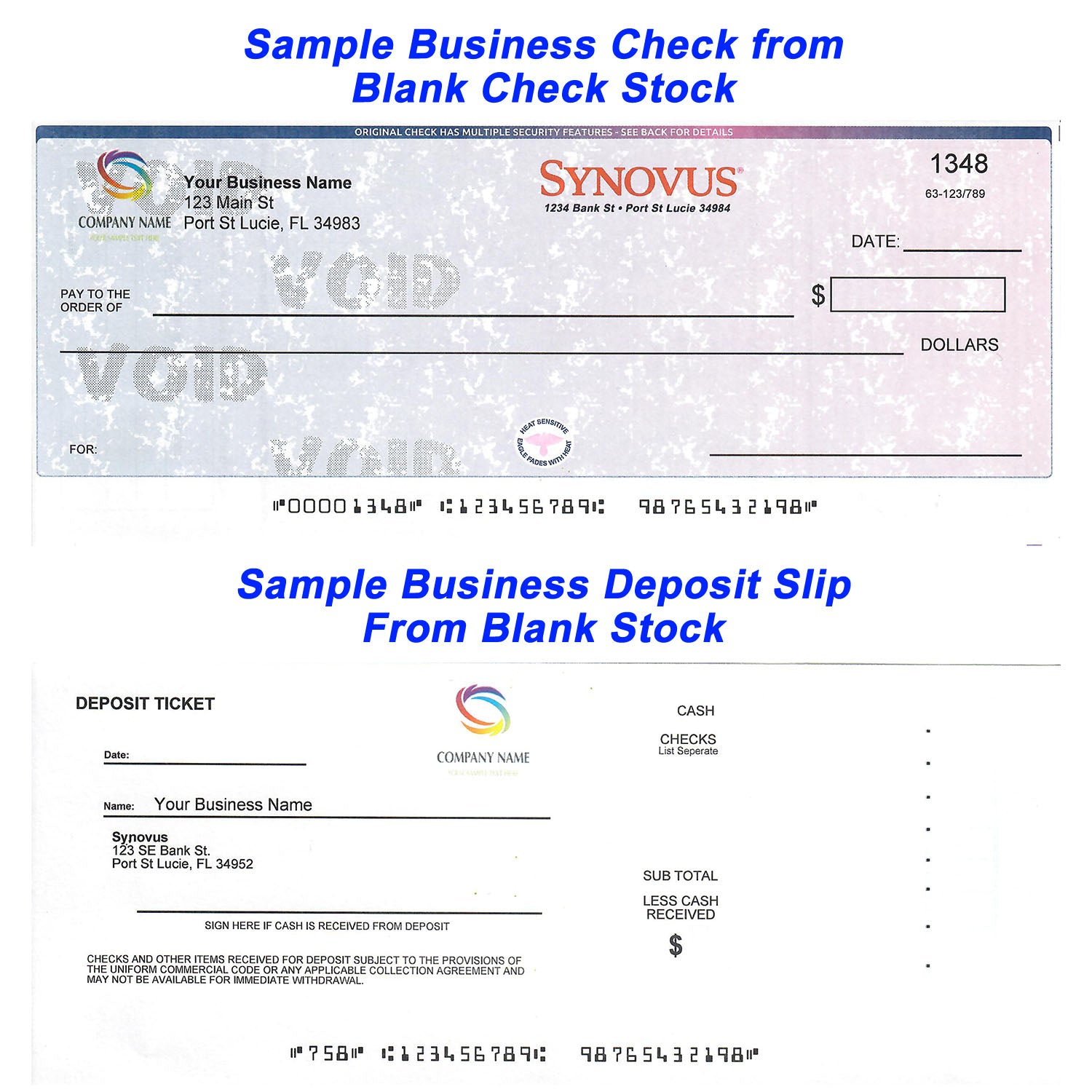 Sample Commercial Check