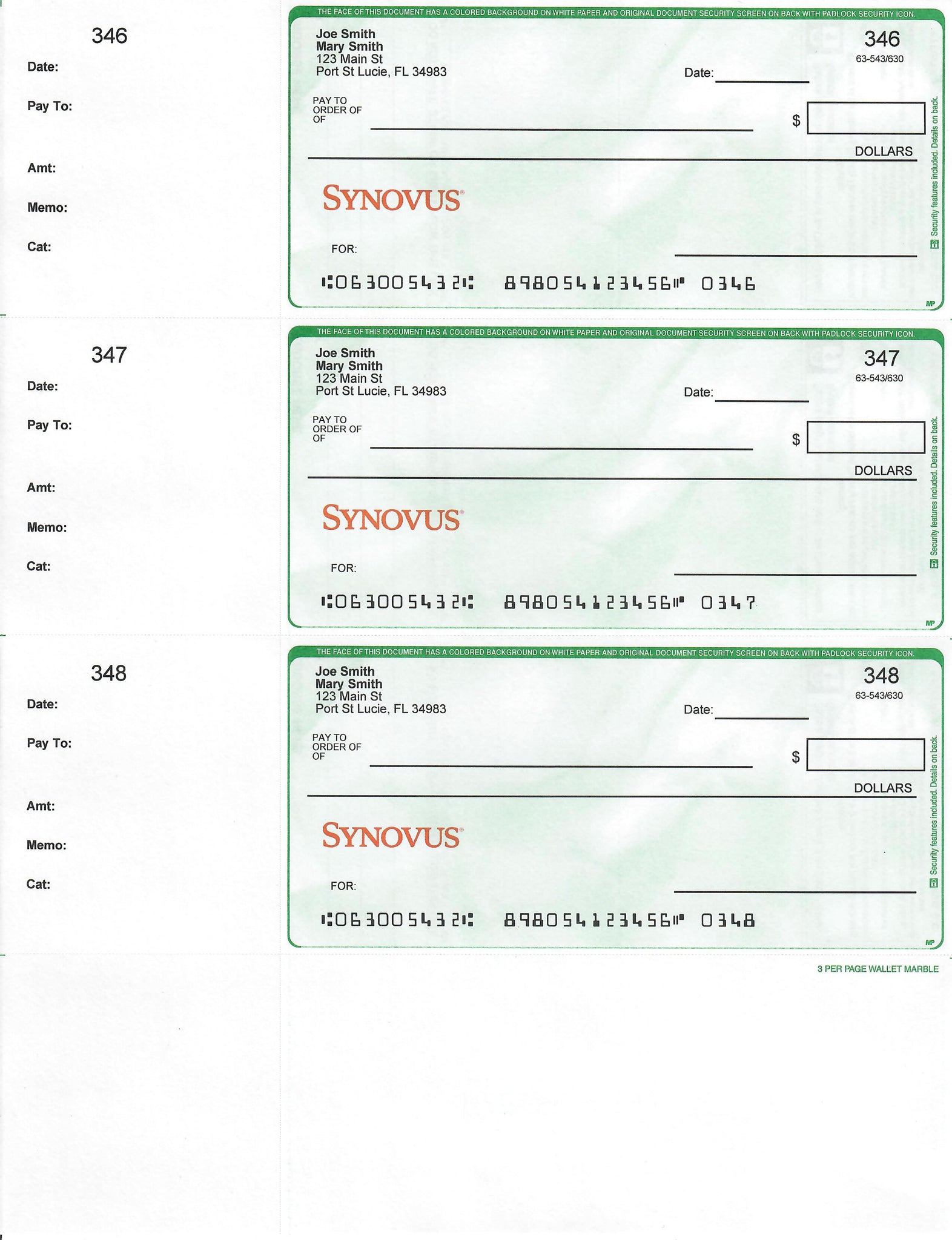 Small Check Prints Pre-Printed Personal Checks - Standard – PrintChecks Pro